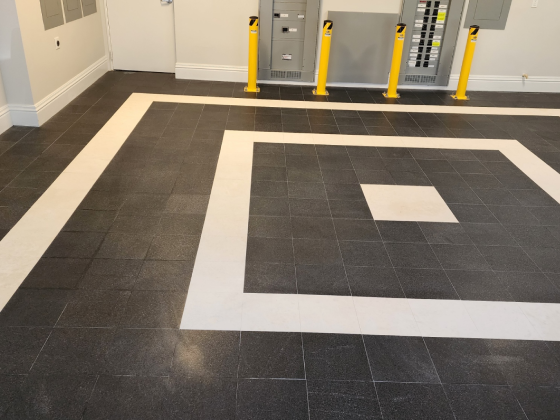 stone garage floor after restoration