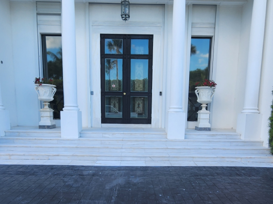 Exterior marble stairs after restoration